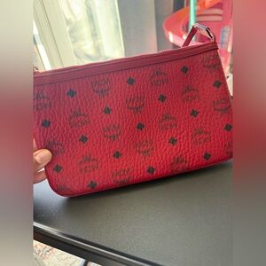 MCM Scarlet Wristlet with Black Accents
